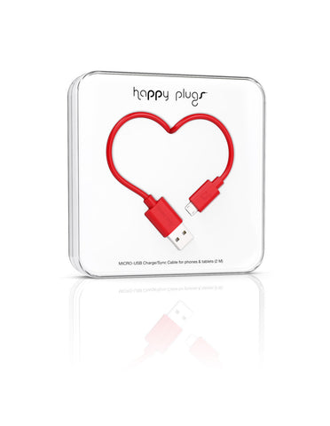 Happy Plugs Micro-USB Charge/Sync Cable - Red