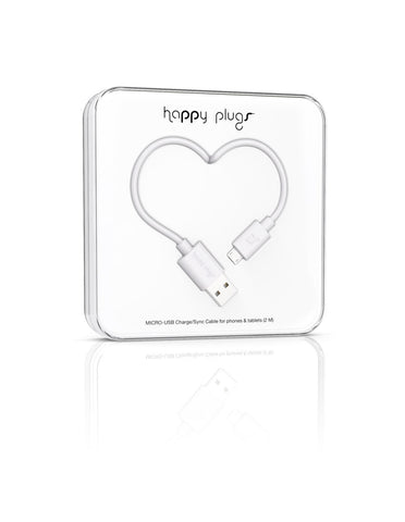 Happy Plugs Micro-USB Charge/Sync Cable - White