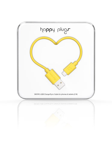 Happy Plugs Micro-USB Charge/Sync Cable - Yellow